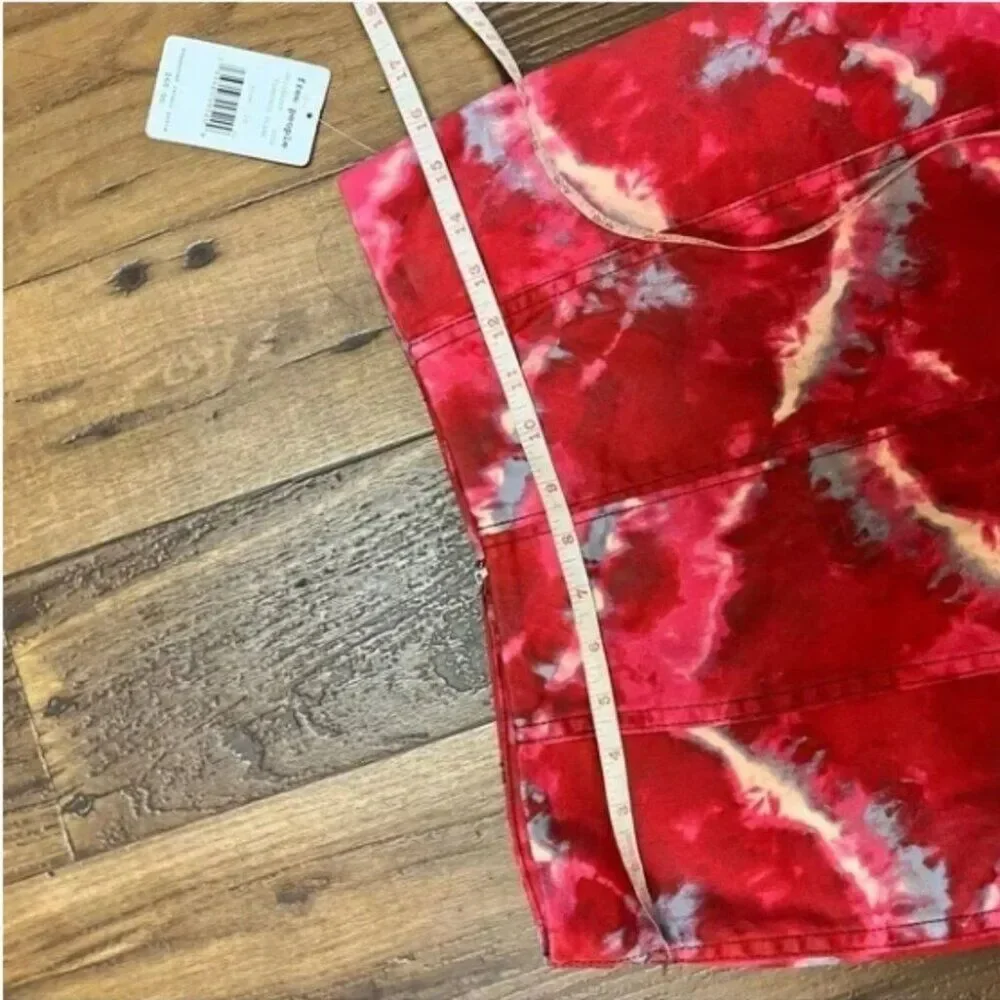 Free People Flamingo Flame pink tie dye mini skirt Size 10